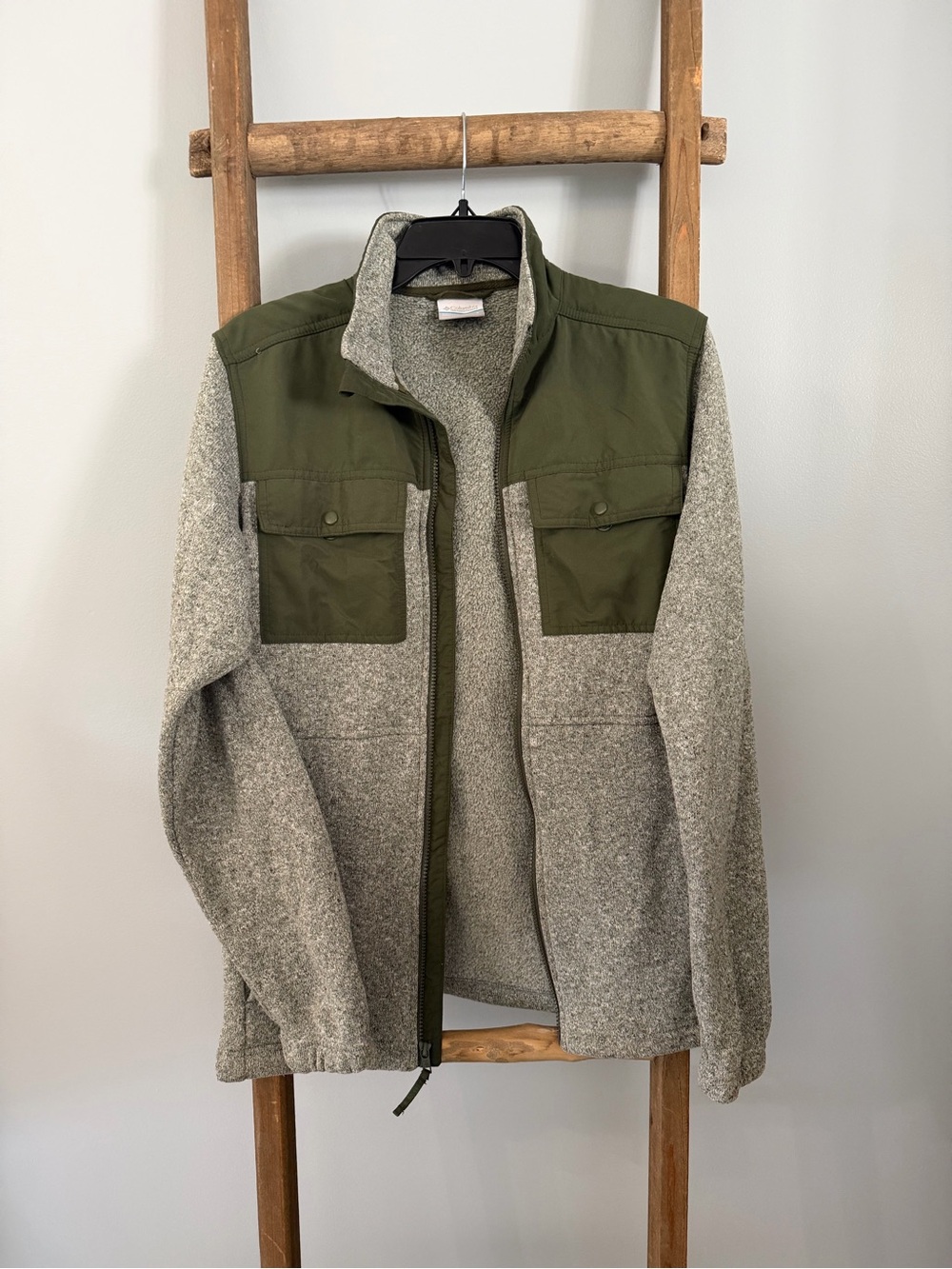 Columbia Olive & Heather Gray Mixed-Media Zip Jacket